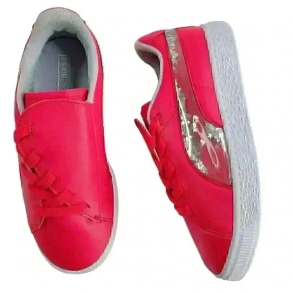 Puma Red Running Shoe Kid's Size 2C Classic - Picture 5 of 11